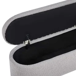 Wohnen Küchenbänke|Bettbänke*Boucle Polsterbank in Oval mit Stauraum - Buryas