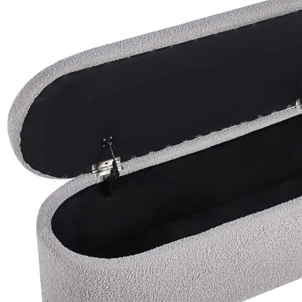 Wohnen Küchenbänke|Bettbänke*Boucle Polsterbank in Oval mit Stauraum - Buryas