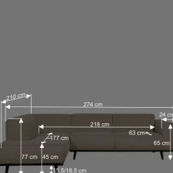 Wohnen Boucle Polsterecke in Beige mit Federkern - Amindo