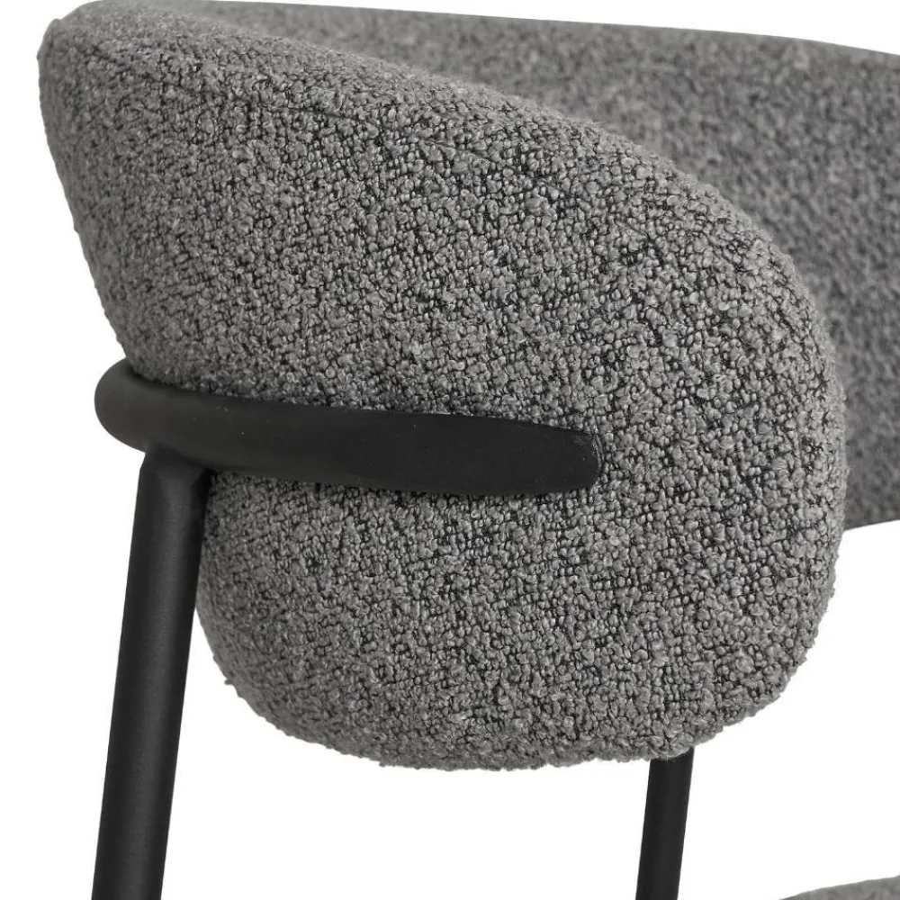 Wohnen Skandinavische Möbel|Küchenstühle*Boucle Polsterstuhl im Skandi Design - Tornado (2er Set)