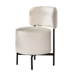 Wohnen Boucle Polsterstuhl in Weiß - Tondo