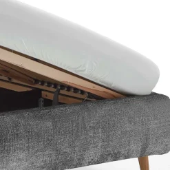 Wohnen Boucle Stauraumbett in Anthrazit - Seen