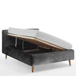 Wohnen Boucle Stauraumbett in Anthrazit - Seen