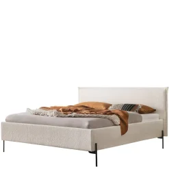 Wohnen Boucle Stoffbett in Creme Weiß - Fontana