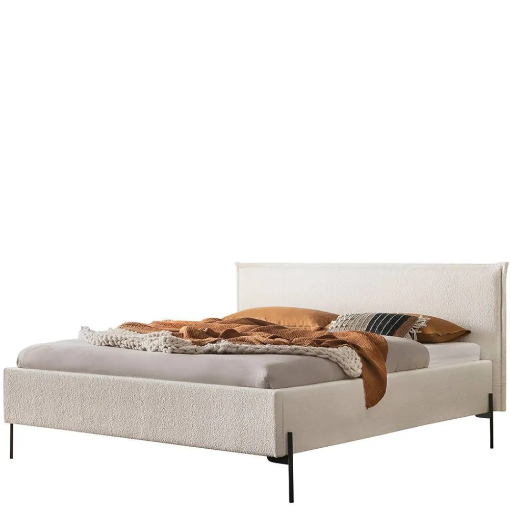 Wohnen Boucle Stoffbett in Creme Weiß - Fontana