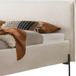 Wohnen Boucle Stoffbett in Creme Weiß - Fontana