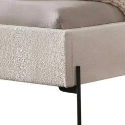 Wohnen Boucle Stoffbett in Creme Weiß - Fontana