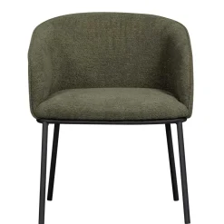 Wohnen Küchenstühle|Esszimmerstühle*Boucle Tischsessel in Dunkelgrün - Norian