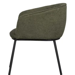 Wohnen Küchenstühle|Esszimmerstühle*Boucle Tischsessel in Dunkelgrün - Norian