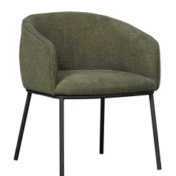 Wohnen Küchenstühle|Esszimmerstühle*Boucle Tischsessel in Dunkelgrün - Norian