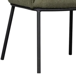 Wohnen Küchenstühle|Esszimmerstühle*Boucle Tischsessel in Dunkelgrün - Norian