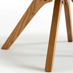 Wohnen Wohnzimmerstühle*Boucle Tischsessel mit Holz Drehgestell - Corpus (2er Set)