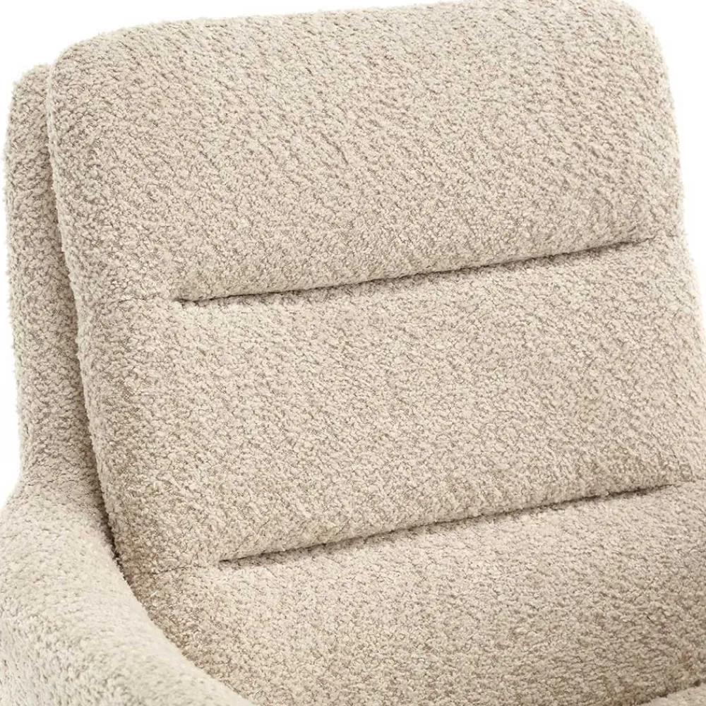 Wohnen Wohnzimmerstühle*Boucle Tischsessel mit Holz Drehgestell - Corpus (2er Set)