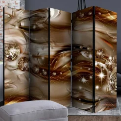 Wohnen Braun bedruckter Paravent mit Diamanten Motiv - Marica