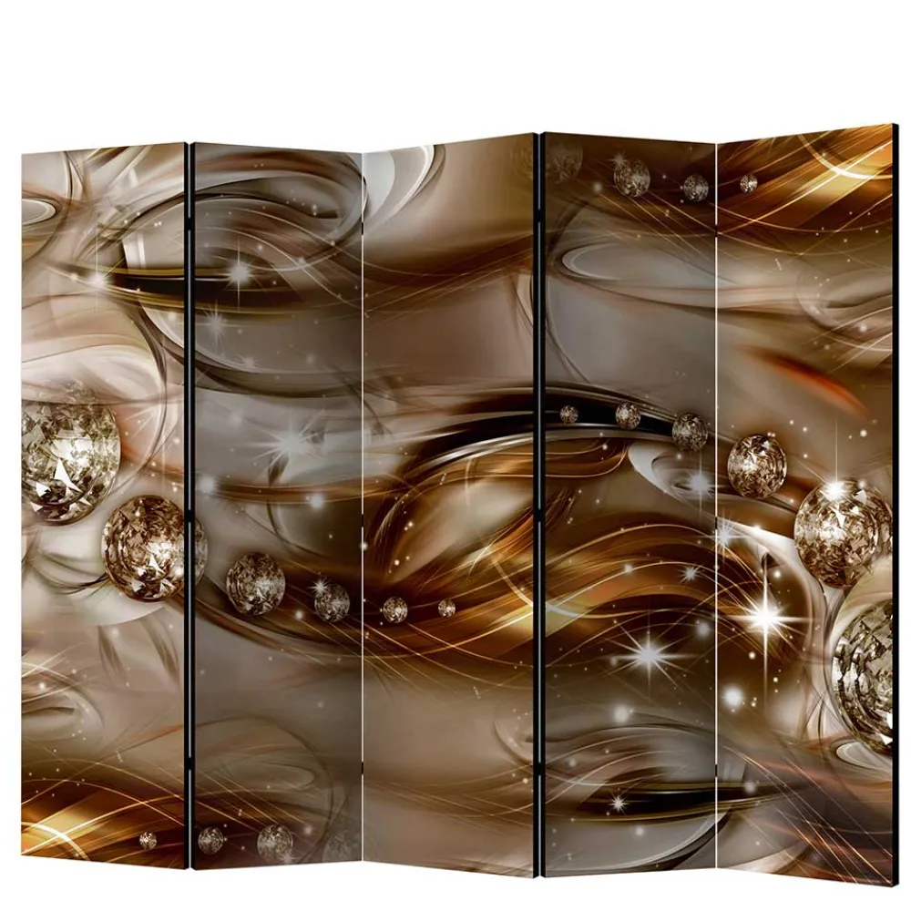 Wohnen Braun bedruckter Paravent mit Diamanten Motiv - Marica