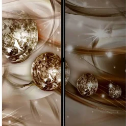 Wohnen Braun bedruckter Paravent mit Diamanten Motiv - Marica