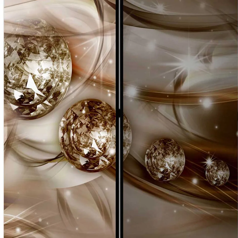 Wohnen Braun bedruckter Paravent mit Diamanten Motiv - Marica