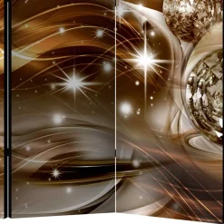 Wohnen Braun bedruckter Paravent mit Diamanten Motiv - Marica