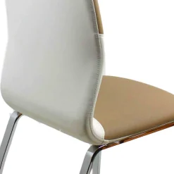 Wohnen Sitzgruppe|Küchen-Essgruppen*Braun Weiße Tischgruppe Sisela mit ausziehbarem Tisch (fünfteilig)