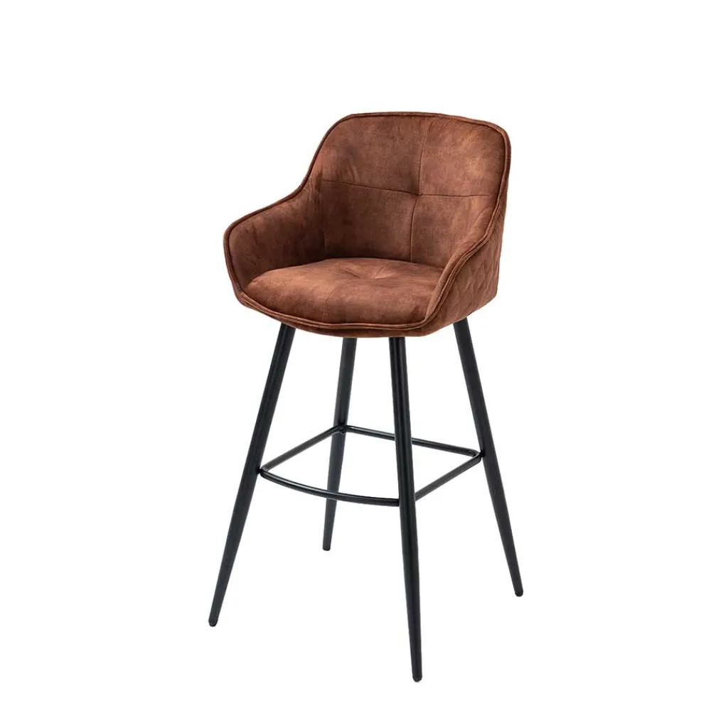 Wohnen Barhocker*Braune Barstühle mit Armlehnen - Caballo (2er Set)