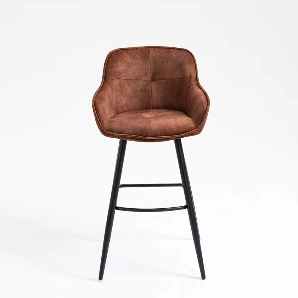 Wohnen Barhocker*Braune Barstühle mit Armlehnen - Caballo (2er Set)