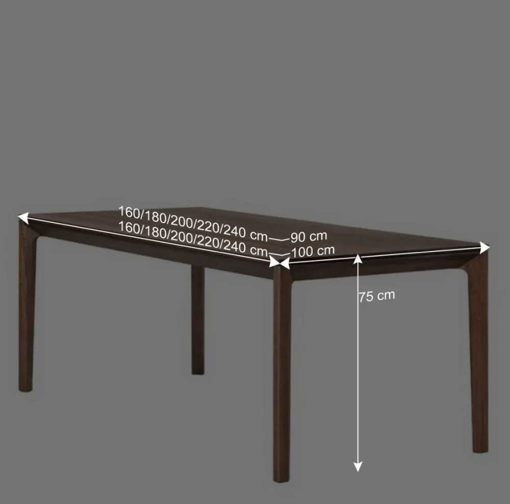 Wohnen Naturholzmöbel|Retro Möbel*Brauner Esszimmertisch aus Nussbaum Holz - Caceres