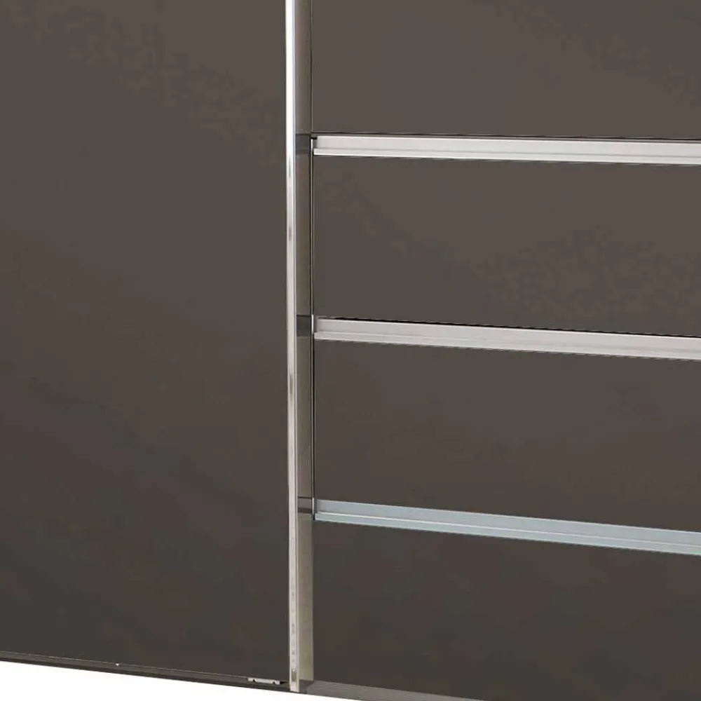 Wohnen Brauner Kombi-Kleiderschrank 300 cm breit - Yana