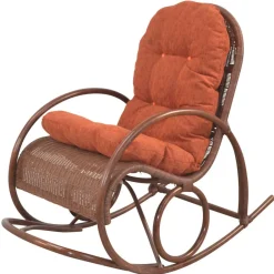Wohnen Brauner Schaukelstuhl aus Rattan Geflecht - Oktaria