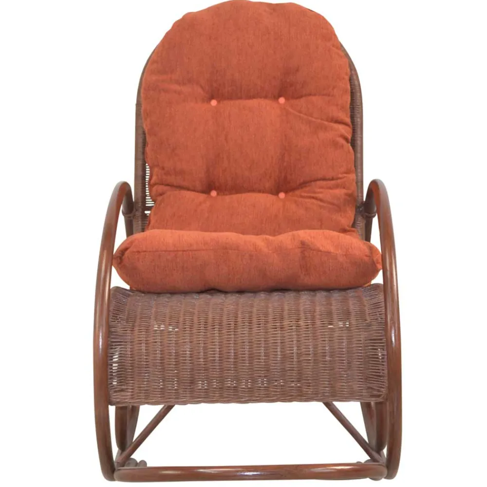 Wohnen Brauner Schaukelstuhl aus Rattan Geflecht - Oktaria