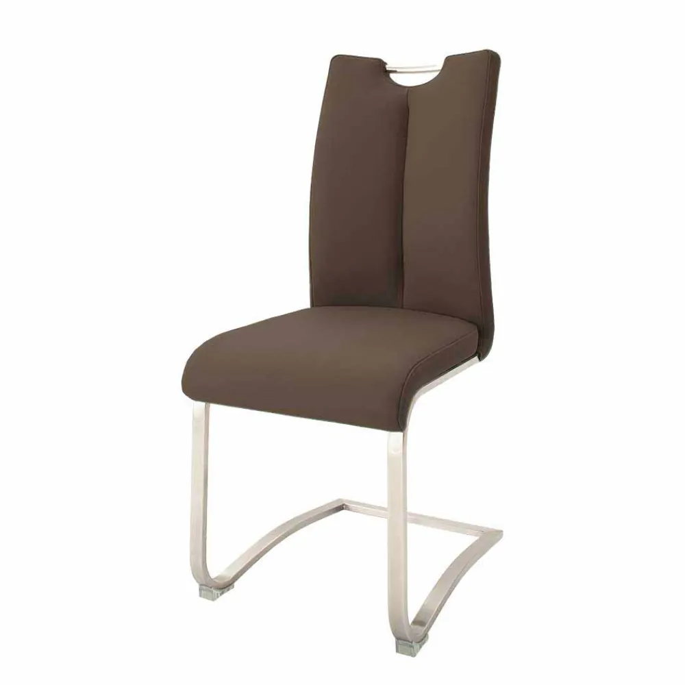 Wohnen Brauner Stuhl mit hoher Lehne - Montry (2er Set)