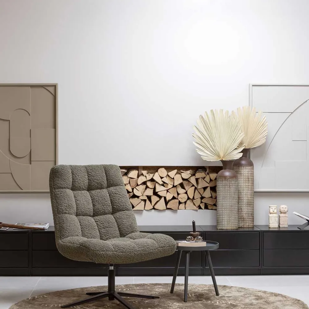 Wohnen Brauner Teppich mit Blätter Muster - Ciarto