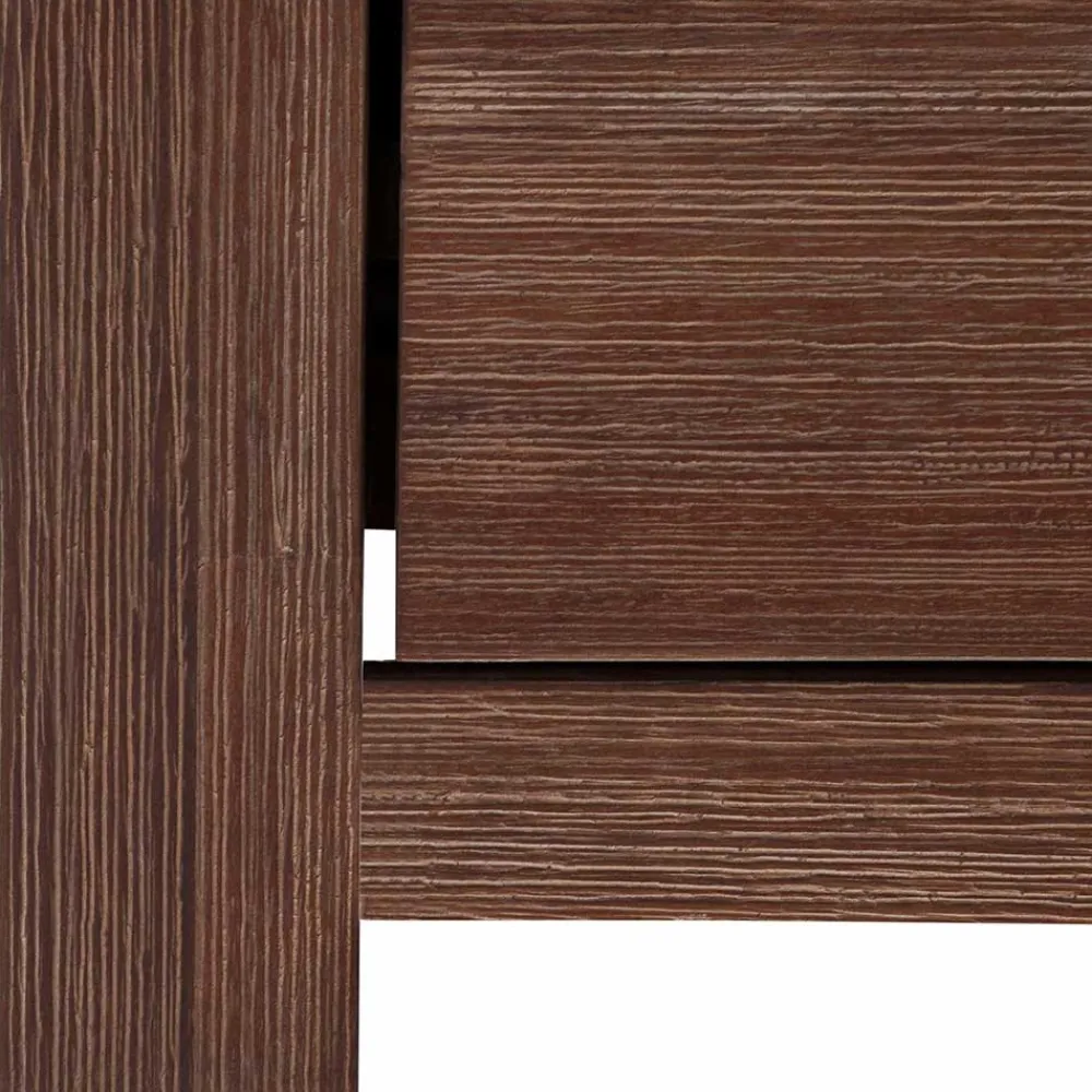 Wohnen Braunes Akazie Highboard mit 3 Schiebetüren - Ruffes