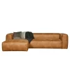 Wohnen Braunes Ecksofa aus Leder recycelt Robert 305cm breit
