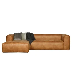 Wohnen Braunes Ecksofa aus Leder recycelt Robert 305cm breit