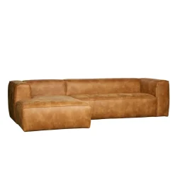 Wohnen Braunes Ecksofa aus Leder recycelt Robert 305cm breit