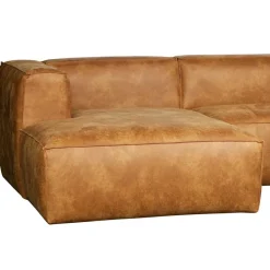 Wohnen Braunes Ecksofa aus Leder recycelt Robert 305cm breit