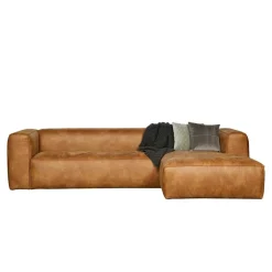Wohnen Braunes Ecksofa aus Leder recycelt Robert 305cm breit
