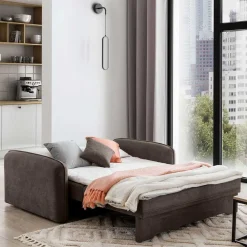 Wohnen Schlafsofas*Braunes Schlaf-Sofa mit Bonell Federkern - Dasanti