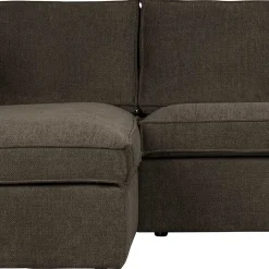 Wohnen Braunes Wohnzimmersofa in L-Form aus Webstoff - Bravassa