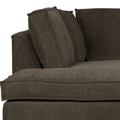 Wohnen Braunes Wohnzimmersofa in L-Form aus Webstoff - Bravassa