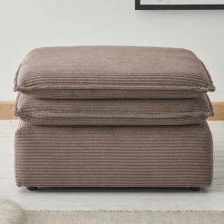 Wohnen Braune Möbel|Barhocker*Breitcord Hocker in Hellbraun - Anyna