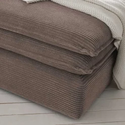 Wohnen Braune Möbel|Barhocker*Breitcord Hocker in Hellbraun - Anyna