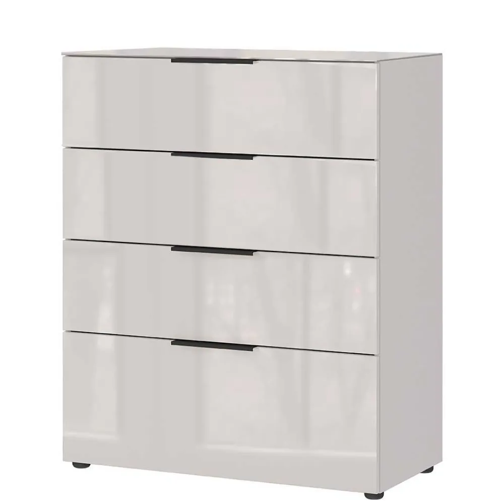 Wohnen Breite Hochkommode in Hellgrau - Aquara