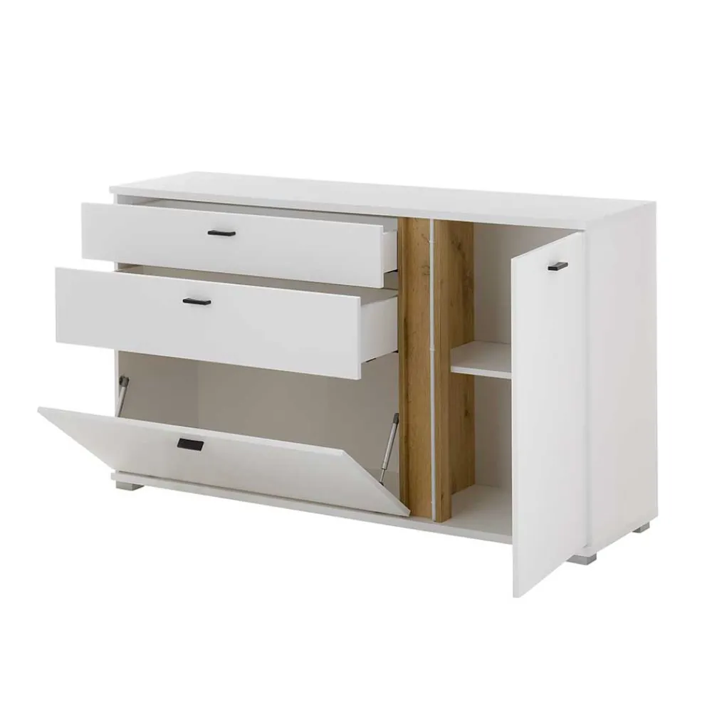 Wohnen Breite Kombi-Kommode mit LED Beleuchtung - Racelyn