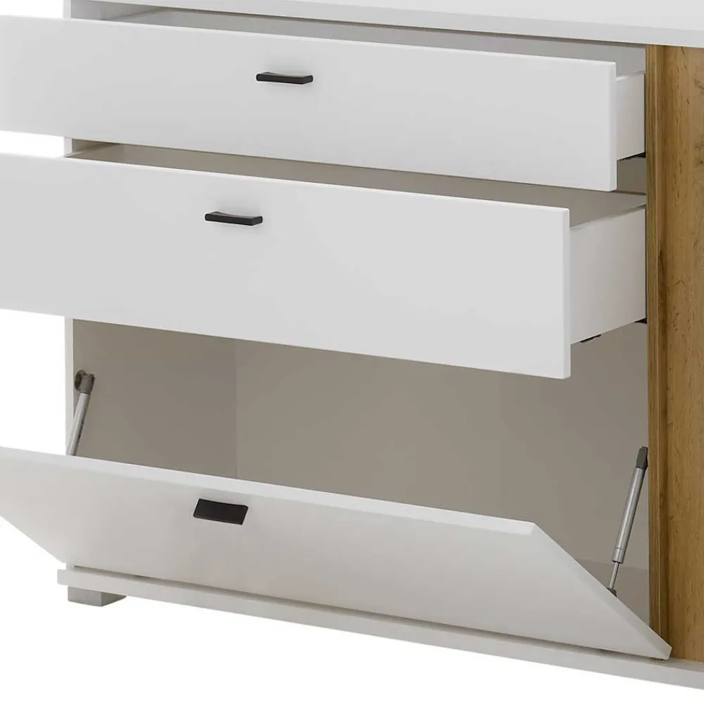 Wohnen Breite Kombi-Kommode mit LED Beleuchtung - Racelyn