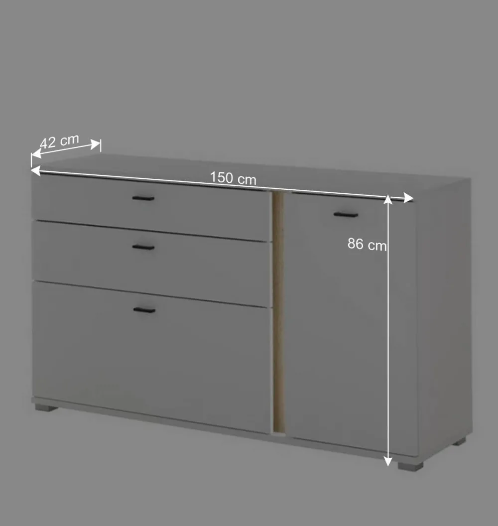 Wohnen Breite Kombi-Kommode mit LED Beleuchtung - Racelyn