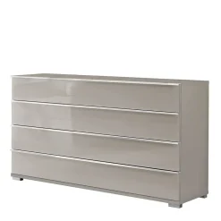 Wohnen Küchenschränke|Sideboards*Breite Kommode in Hellgrau mit Glasfront - Nucina