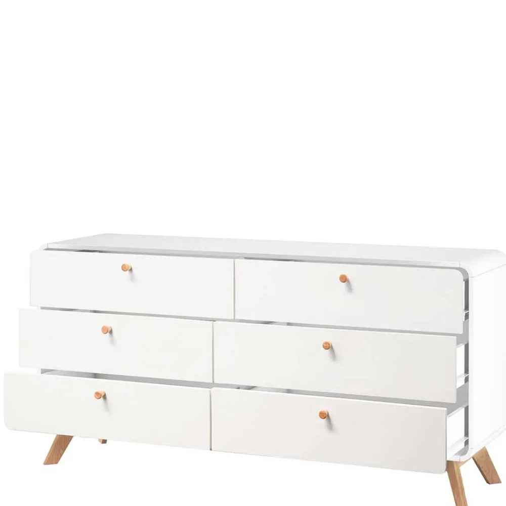 Wohnen Breite Kommode mit sechs Schubladen - Kolreva