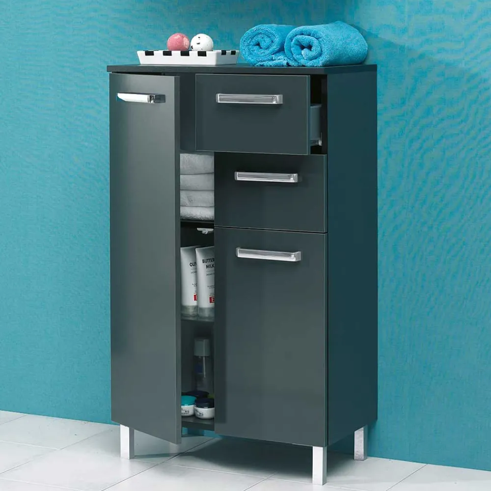 Wohnen Breiter Badezimmer-Unterschrank in Anthrazit - Colistran