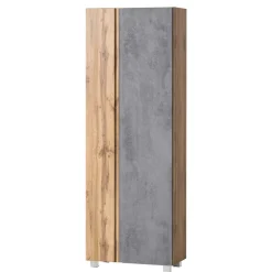 Wohnen Graue Möbel|Badschränke*Breiter Badhochschrank mit Doppeltür - Mia